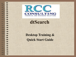 dtSearch Desktop/Network Training -