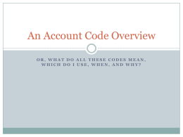 An Account Code Overview - Abilene Christian University