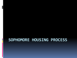 Sophomore Housing Process - Abilene Christian University
