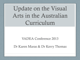 Update on the Australian Curriculum for the Arts