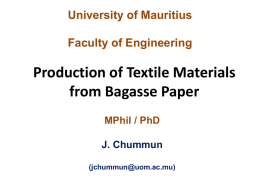 Production of Textile Materials from Bagasse Paper