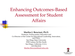 Outcomes Assessment in Student Affairs: Moving from