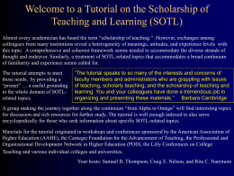 Scholarship of Teaching and Learning