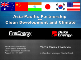 Yards Creek Overview - Asia-Pacific Partnership on Clean