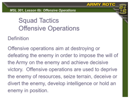 Offensive Operations and Movement to Contact