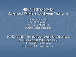 MIMO Technology for Advanced Wireless Local Area Networks