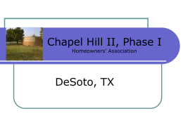 Chapel Hill II, Phase I Homeowners’ Association