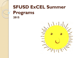 SFUSD Summer Programs