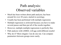 Path analysis: Observed variables