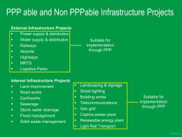 PPP able and Non PPPable Infrastructure Projects