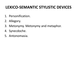 LEXICO-SEMANTIC STYLISTIC DEVICES