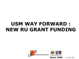 NEW RU GRANT FUNDING - Division of Research & Innovation USM
