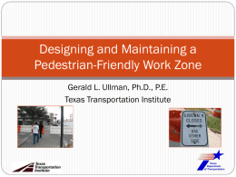 Designing and Maintaining a Pedestrian