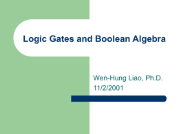 Digital Systems Logic Gates and Boolean Algebra