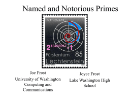 PowerPoint Presentation - Named and Notorious Primes