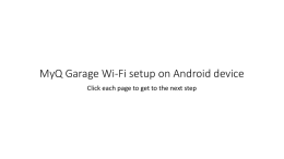 MyQ Garage Wi-Fi setup on Android device