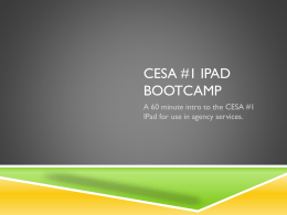 CESA #1 iPad Bootcamp