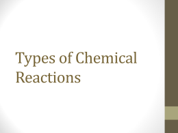 Types of Chemical Reactions - Chippewa Falls High School