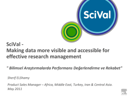 SciVal - Making data more visible and accessible for
