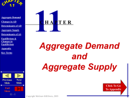 Chapter 11 Aggregate Demand & Aggregate Supply