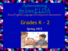 Administering the I-ELDA: Iowa English Language
