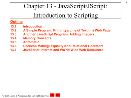 Chapter 8 - JavaScript/JScript: Introduction to Scripting