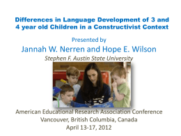 Differences in Language Development of 3 and 4 year old