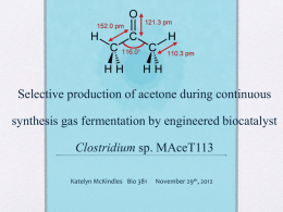 Selective production of acetone during continuous