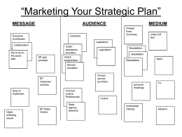 Marketing Your Strategic Plan”