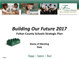 Building Our Future A Strategic Plan for Fulton