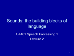 Phonetic Description of Speech Sounds