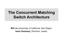The Concurrent Matching Switch Architecture