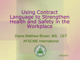 Using Contract Language to Strengthen Health and Safety in