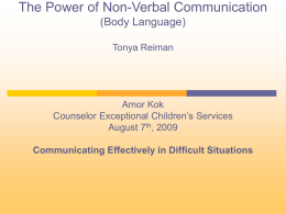 The Power of Non-Verbal Communication (Body Language
