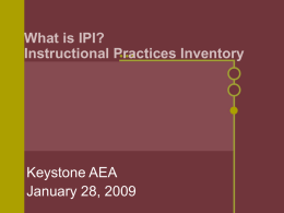 What is an Instructional Practices Inventory