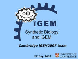 Synthetic Biology and iGEM
