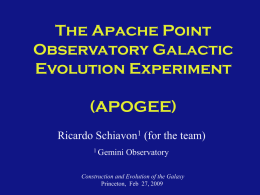 APOGEE (The APO Galactic Evolution Experiment)