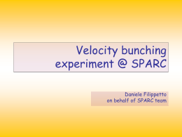 Velocity bunching experiment at @SPARC