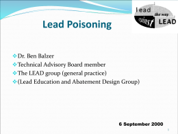 Lead Poisoning PowerPoint Presentation