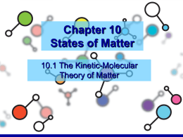 Chapter 10 States of Matter - Ocean County Vocational