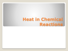 Heat in Chemical Reactions