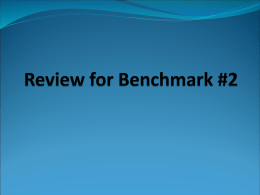 Review for Benchmark #2 - Ms. Lisa Cole--BHS Science