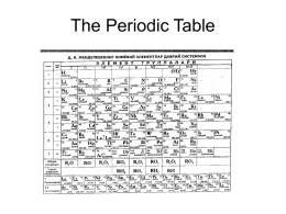 The Periodic Table - UCI Department of Chemistry