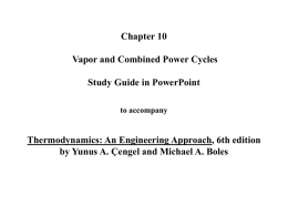 Chapter 10: Vapor and Combined Power Cycles