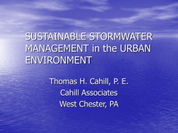 SUSTAINABLE STORMWATER MANAGEMENT