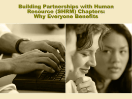 Building Partnerships with Human Resource (SHRM) Chapters