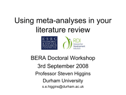 Using meta-analyses in your literature review