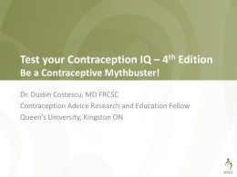 Test your Contraception IQ – 4th EditionBe a Contraceptive