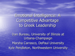 Emotional Intelligence: A Competitive Advantage to Greek