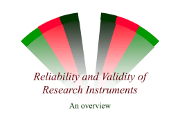 Reliability and Validity of Research Instruments